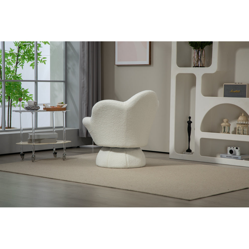 The 360-degree spinning armchair is designed for your leisure and comfort. The sturdy and wide base, Irony and metal turntable can achieve smooth and easy rotation. Sitting on it, you will fall