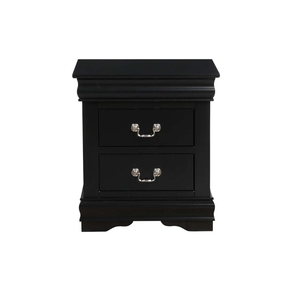 Louis Philippe Black Finish 2PCS Bedroom Set (E. King)