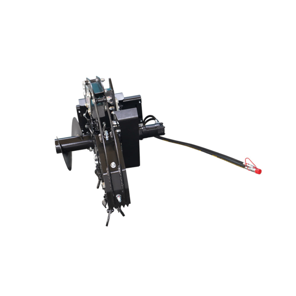 Skid Steer Trenchers Attachment with Adjustable Depth Control Foot, Universal Mount Plate