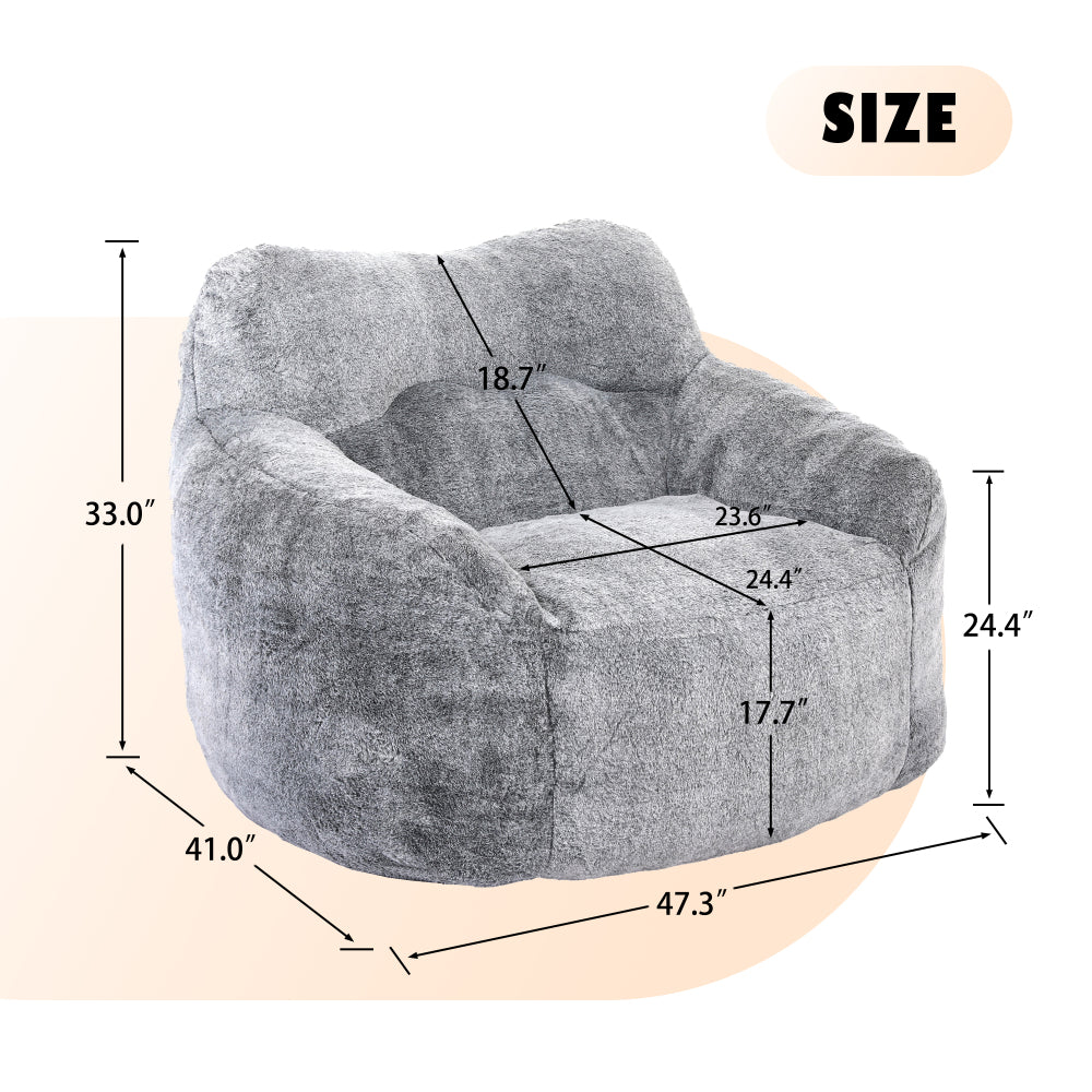 Bean Bag Chair, Bean Bag Sofa Chair with Armrests Stuffed High-Density Foam, Lazy Sofa Comfy Chairs BeanBag Chair for Adults in Living Room,Bedroom Reading