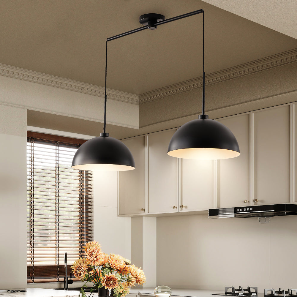 41" Industrial Modern Copper Color Double Pendant Light – Adjustable Ceiling Hanging Lamp with Bright Finish for Dining Room, Kitchen, or Living Room – Stylish and Durable Lighting Fixture (No Bulbs)