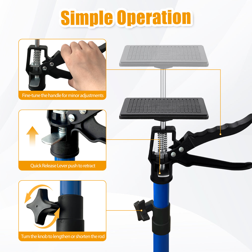 360° Rotating Adjustable Support Rod with 45° Tilt Stand, Height-Adjustable, Quick-Release Handle & Non-Slip TPR Pads
