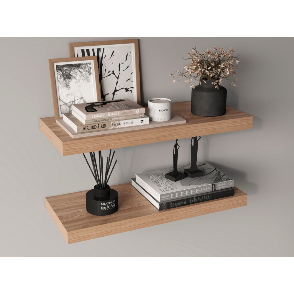 Ecco 31.5" Wide  Floating Shelves Set of 2, Shelves for Wall Decor for Bedroom, Bathroom Storage Shelves, Book Shelves for Living Room