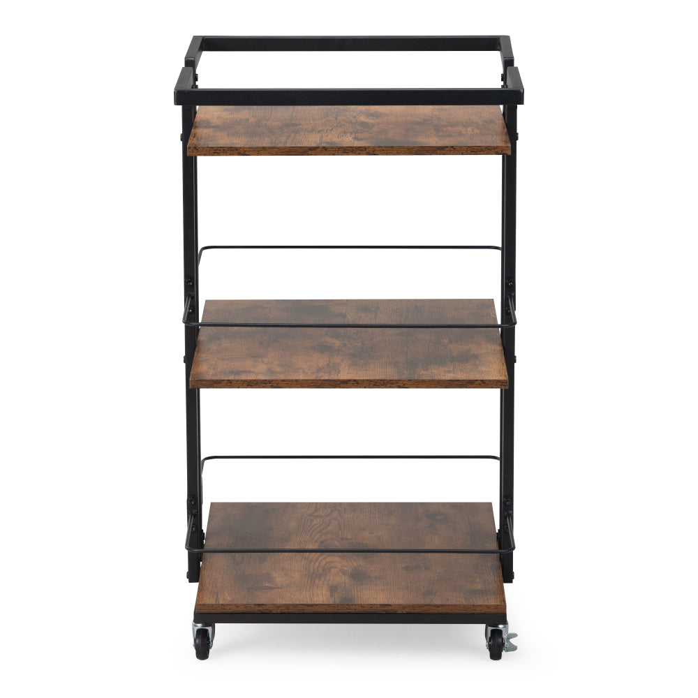 Multi-tier Salon Cart with Universal Wheels and Iron Rail