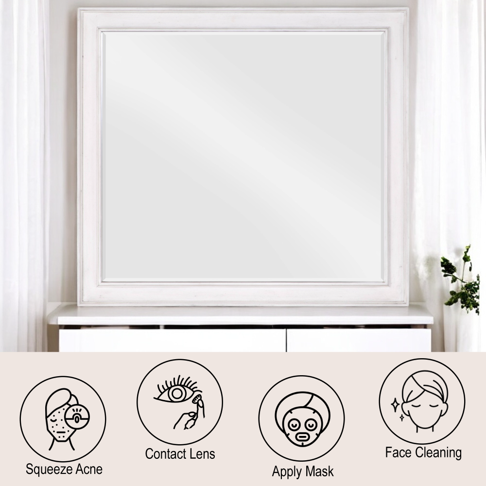 Katia Weathered White Finish Mirror