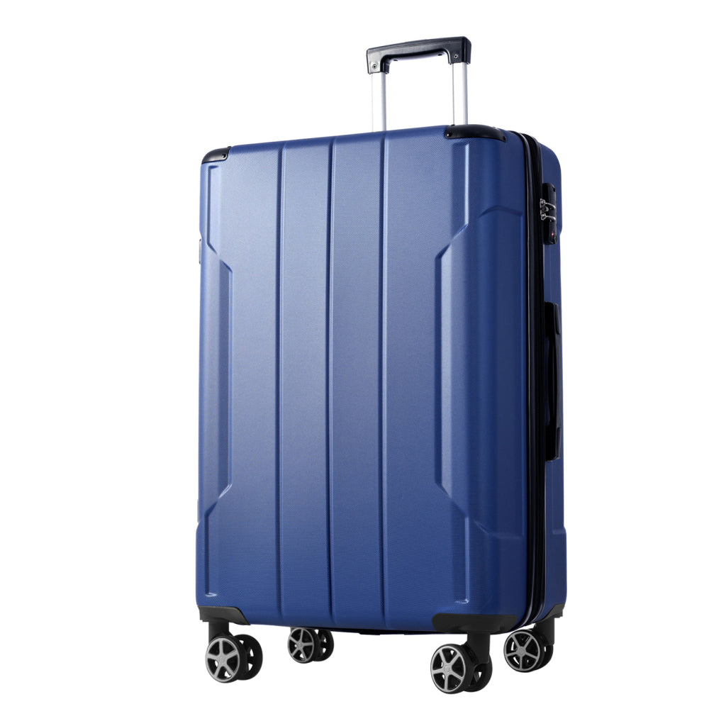 Hardshell Luggage, Lightweight Durable ABS Suitcases with Double Wheels, Expandable 28-inch Checked Luggage 28" (Blue)