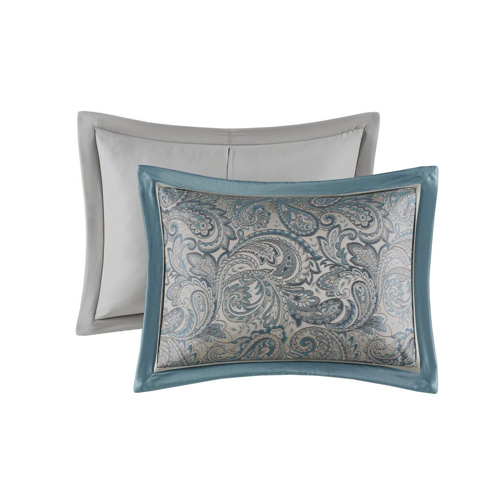 12 Piece Comforter Set with Cotton Bed Sheets Teal Cal King