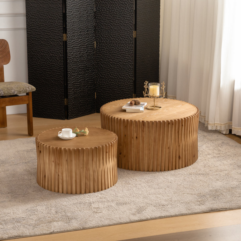23.62"Height Three-dimensional Embossed  Pattern Design Retro Side Table,Retro Wooden Nightstand