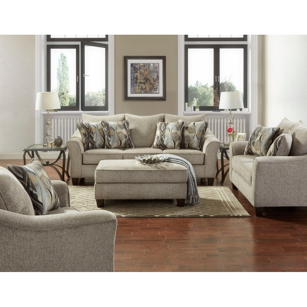 Camero Platinum Fabric Pillowback Loveseat