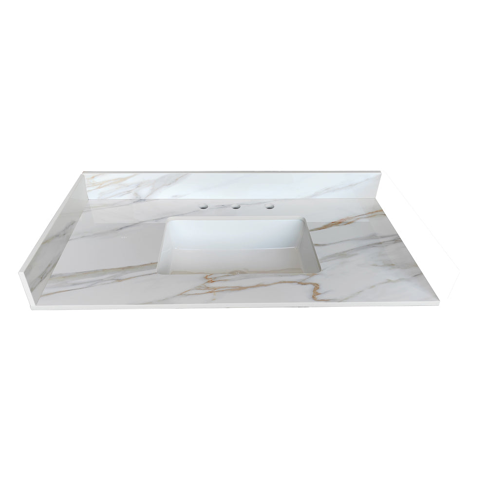 22 Inch Sidesplash , Bathroom Vanity Top with Backsplash ,4" Height Backsplash, for Vanity Top, Carrara white with veins
