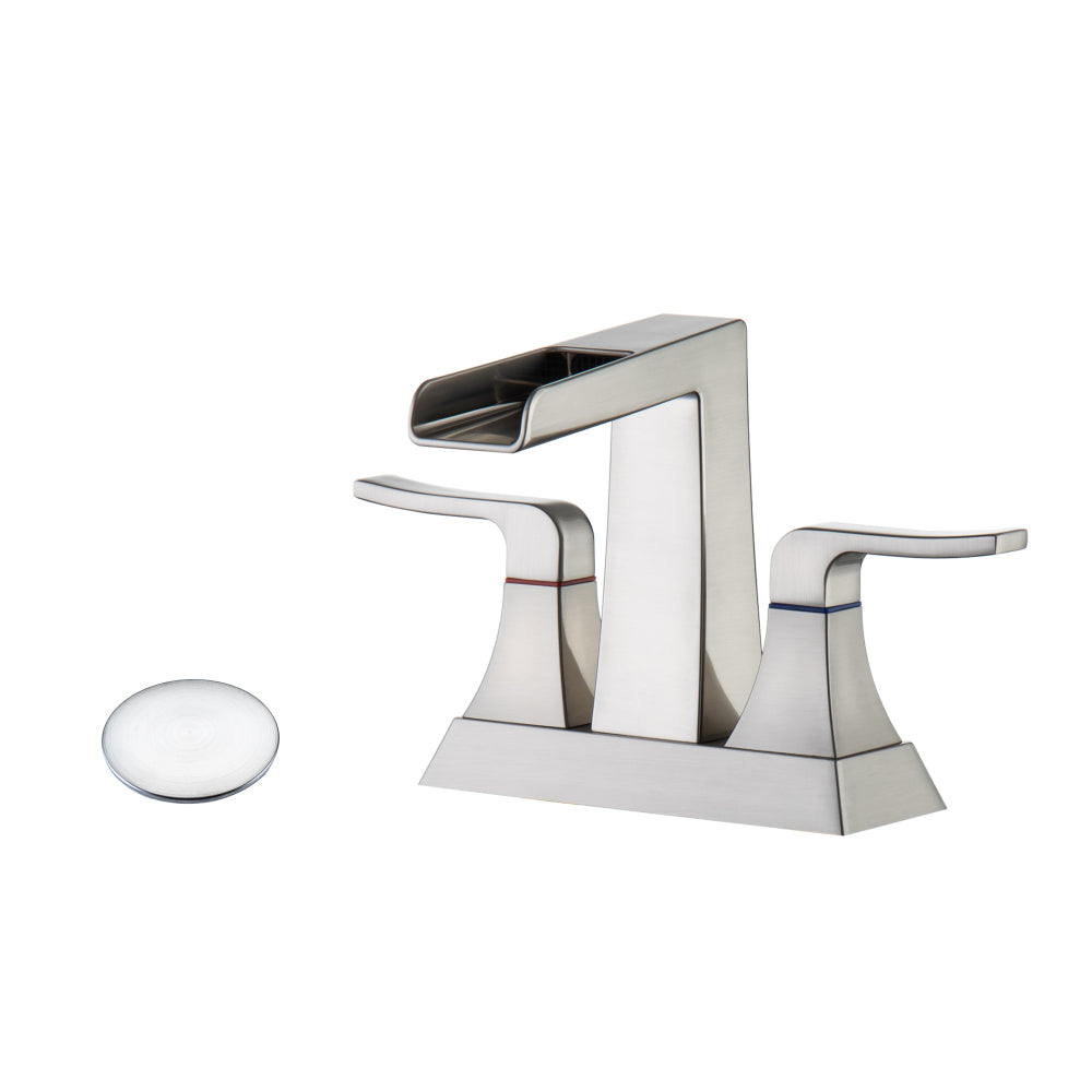 Widespread Bathroom Sink Faucet Brushed Nickel