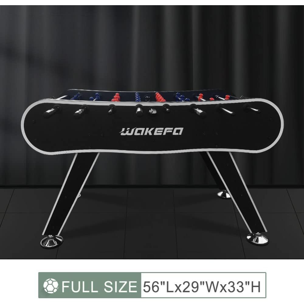 Foosball Table Soccer Arcade Games: Foosball Tables Adult Size for Home, Game Room, Bar - Competition Sized Football Table w/ 2 Balls, 2 Drink Holders, Table Soccer Game for Kids and Adults