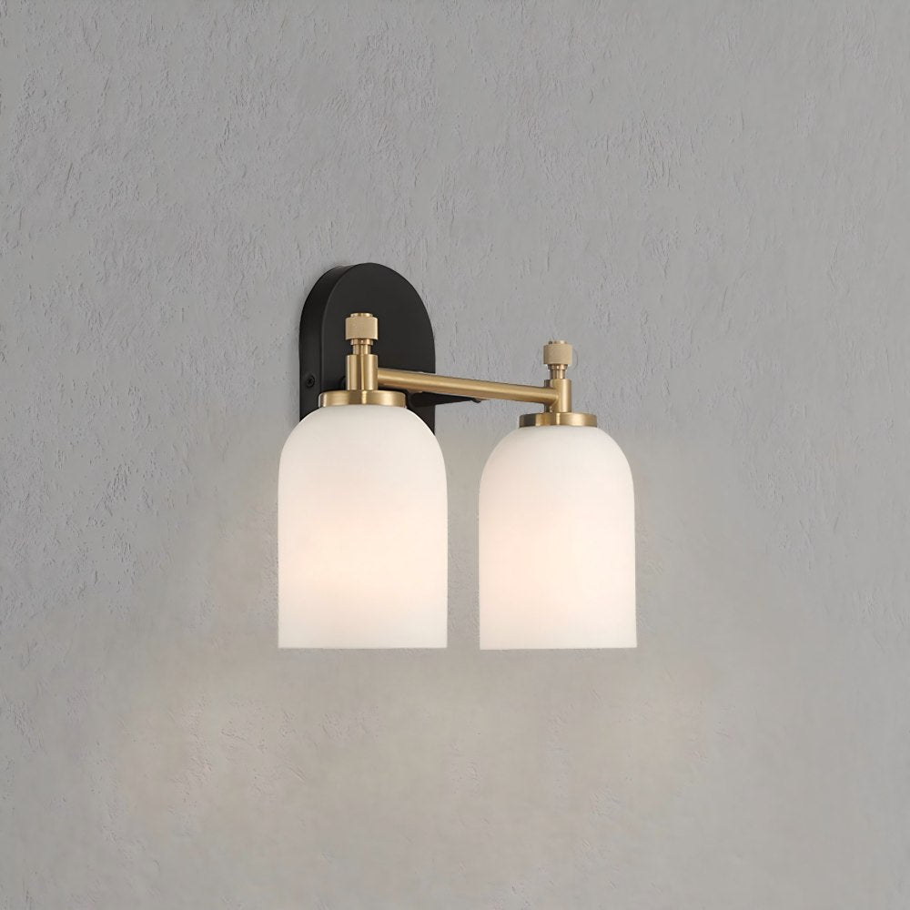 Vortex Traditional Style Two Lights Vanity Over Bathroom Mirror Wall Sconce with White Frosted Glass 12.25"W × 10.125"H × 5.5"E