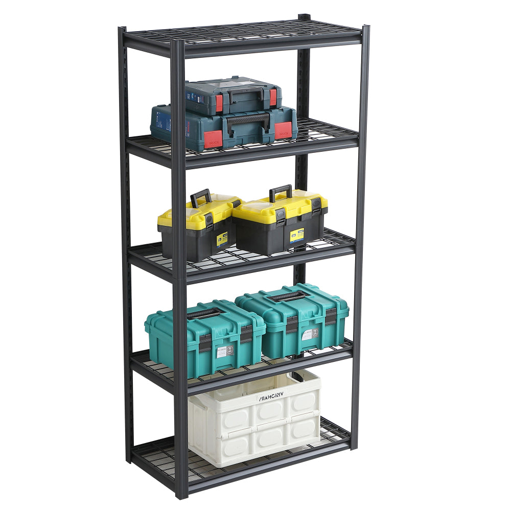 5 Tier Heavy Duty Metal Storage Shelves ,Easy to Assemble ,Adjustable ,Storage Shelves for Basements, Garages and Kitchen, 72 "H*47.2 "W*17.7 "D