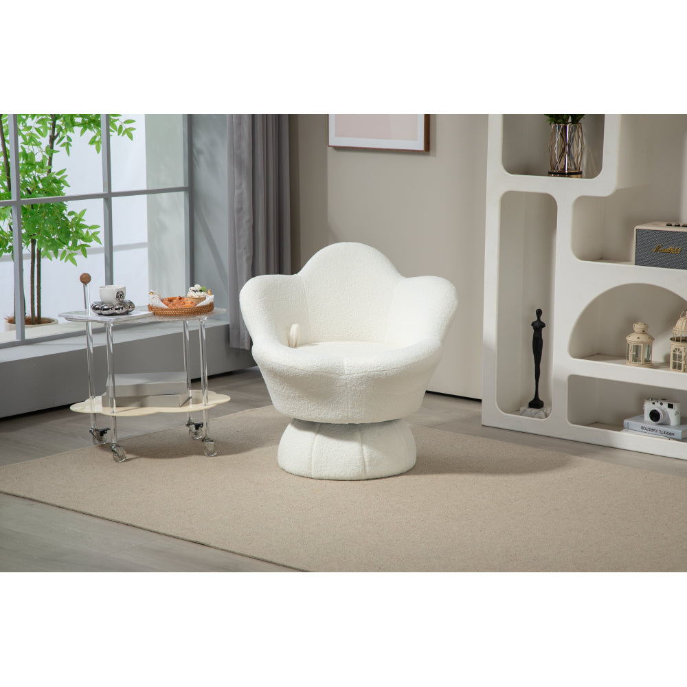 The 360-degree spinning armchair is designed for your leisure and comfort. The sturdy and wide base, Irony and metal turntable can achieve smooth and easy rotation. Sitting on it, you will fall