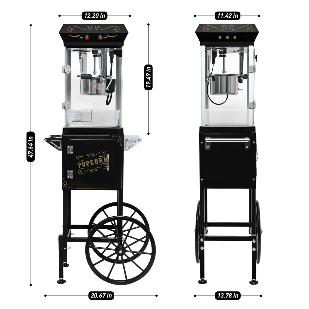 6OZ Popcorn Maker:This 480W theater-style popcorn popper. It includes an old maids drawer to collect un-popped kernels, making cleanup a breeze.
