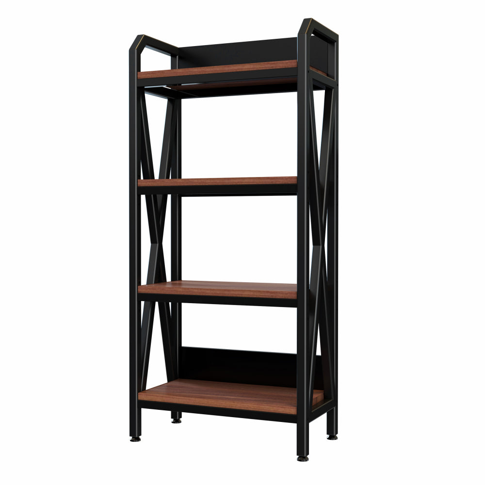 56.30'' Bakers Rack 4-Level Storage Shelves Metal and Wooden Kitchen Shelves, Kitchen Organizers and Storage, for Garage, Pantry, Bathroom, Closet ,33.50'' Length