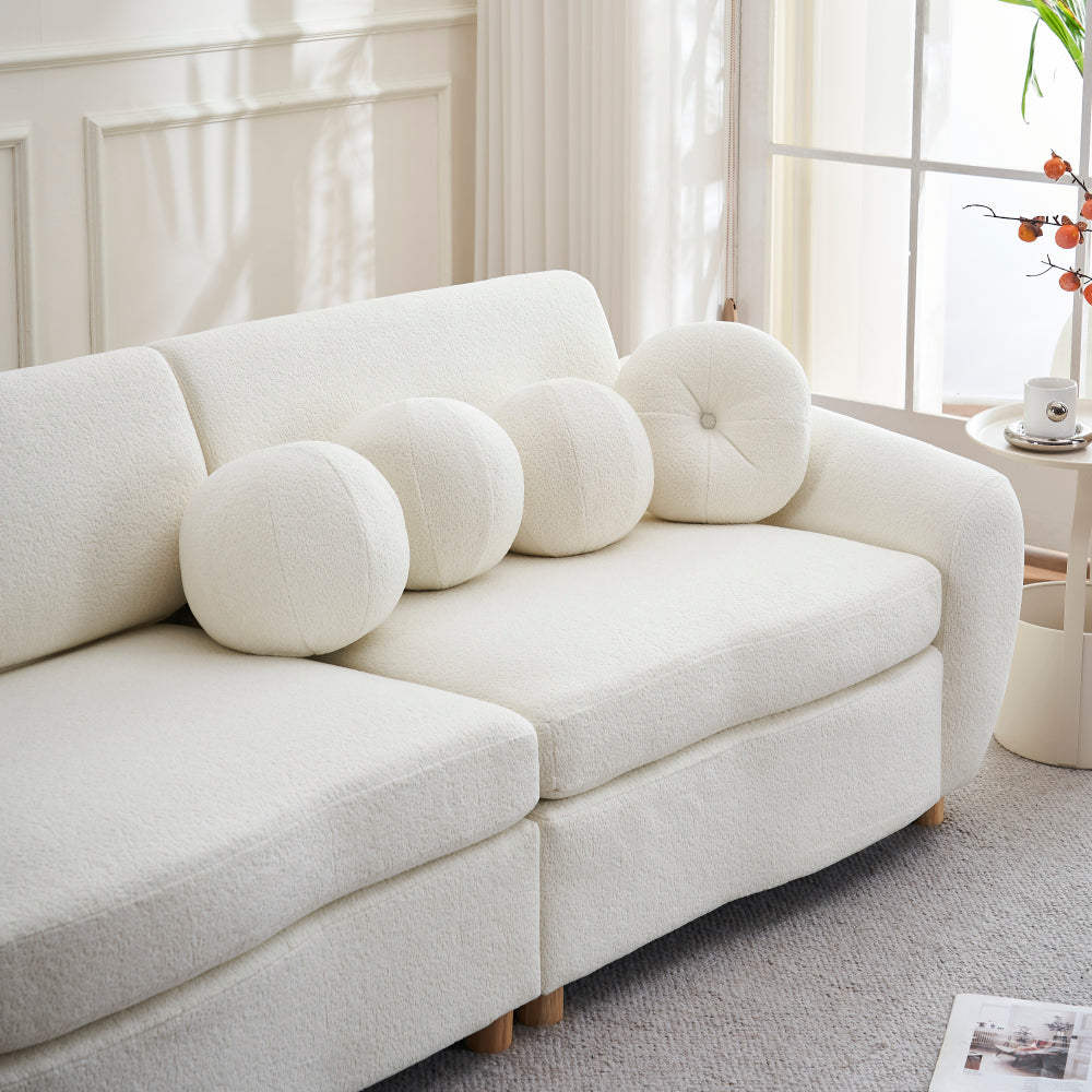 Modern Sofa for Living Room, 84" Green Chenille Sofa Couch, Sectional Love Seat Couch, Upholstered Sofa for Apatment Bedroom Home Office
