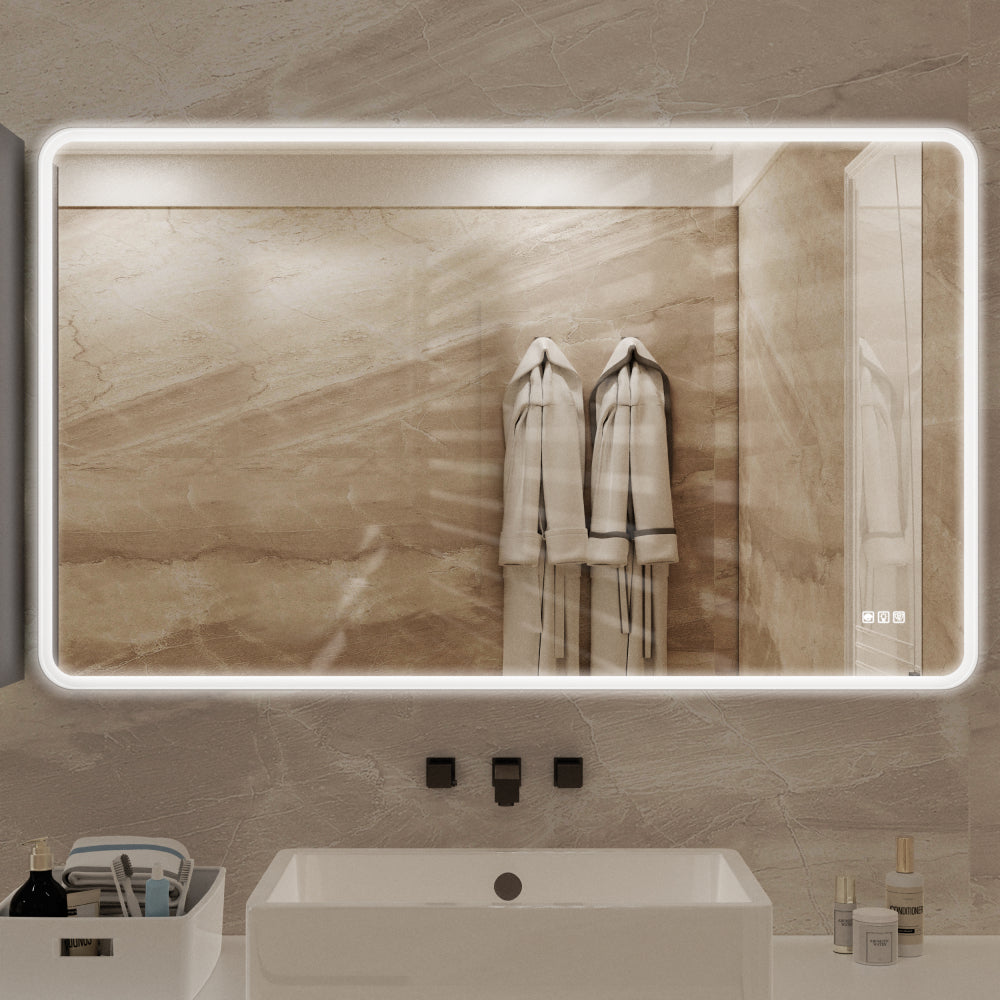 24 X 32 Rectangular Framed Dimmable Anti-Fog LED Wall Bathroom Vanity Mirror Lighted Mirror