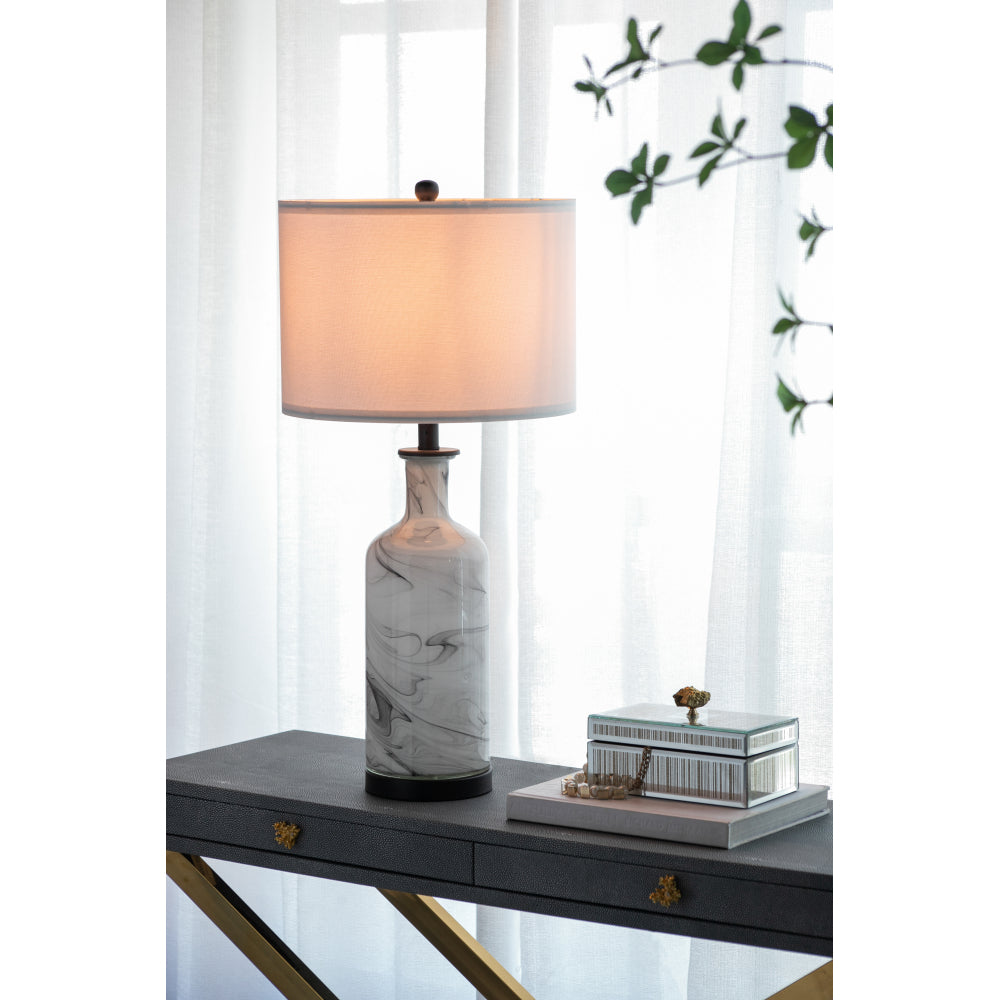 16x16x29.8" Gold and Black Table Lamp with Contemporary Disc Design