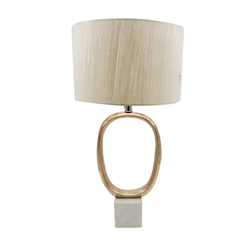 16x16x29.8" Gold and Black Table Lamp with Contemporary Disc Design
