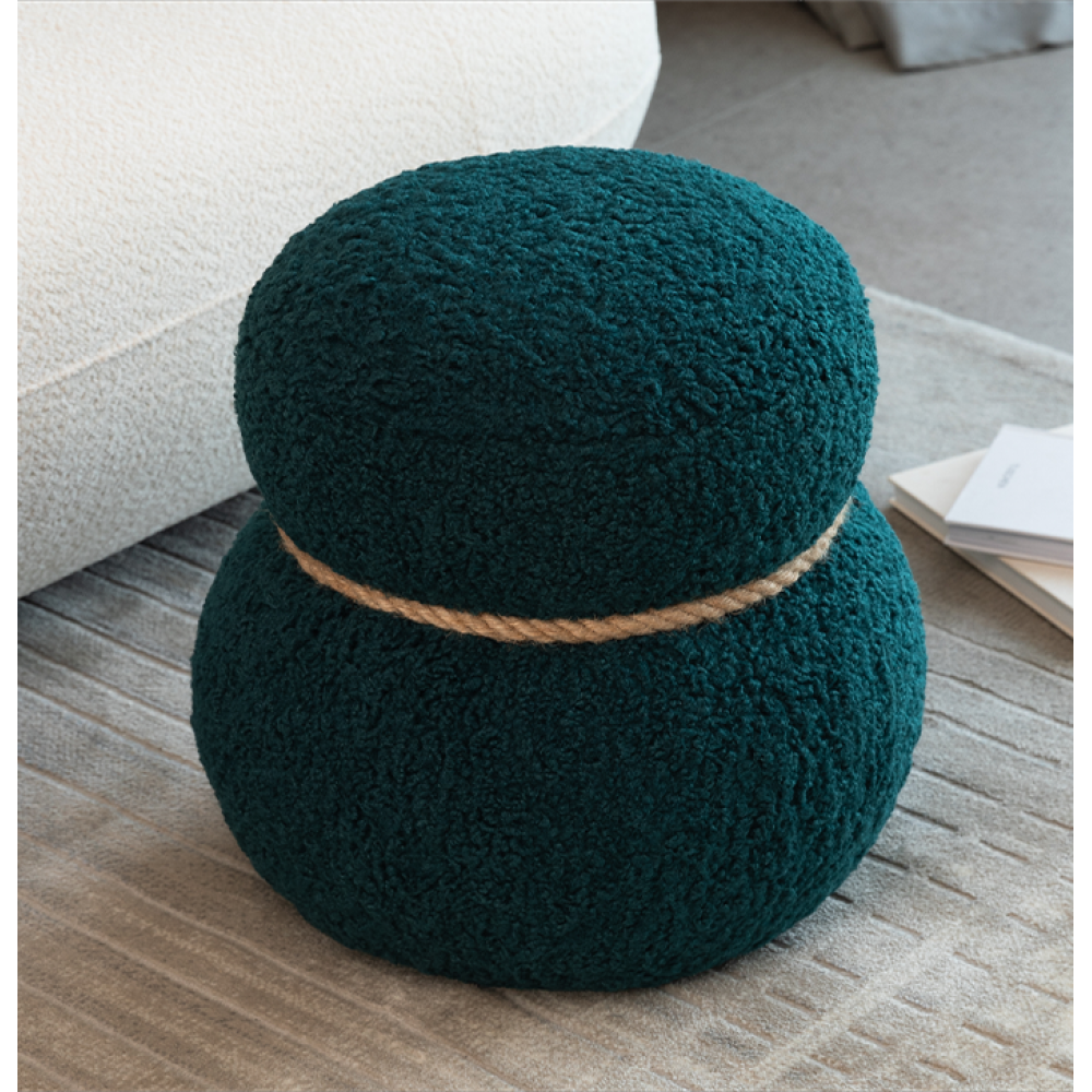 WKJ1Y Dark green snowman stool, seat body width 14.56 inches, round belly, playful cute, suitable for any space