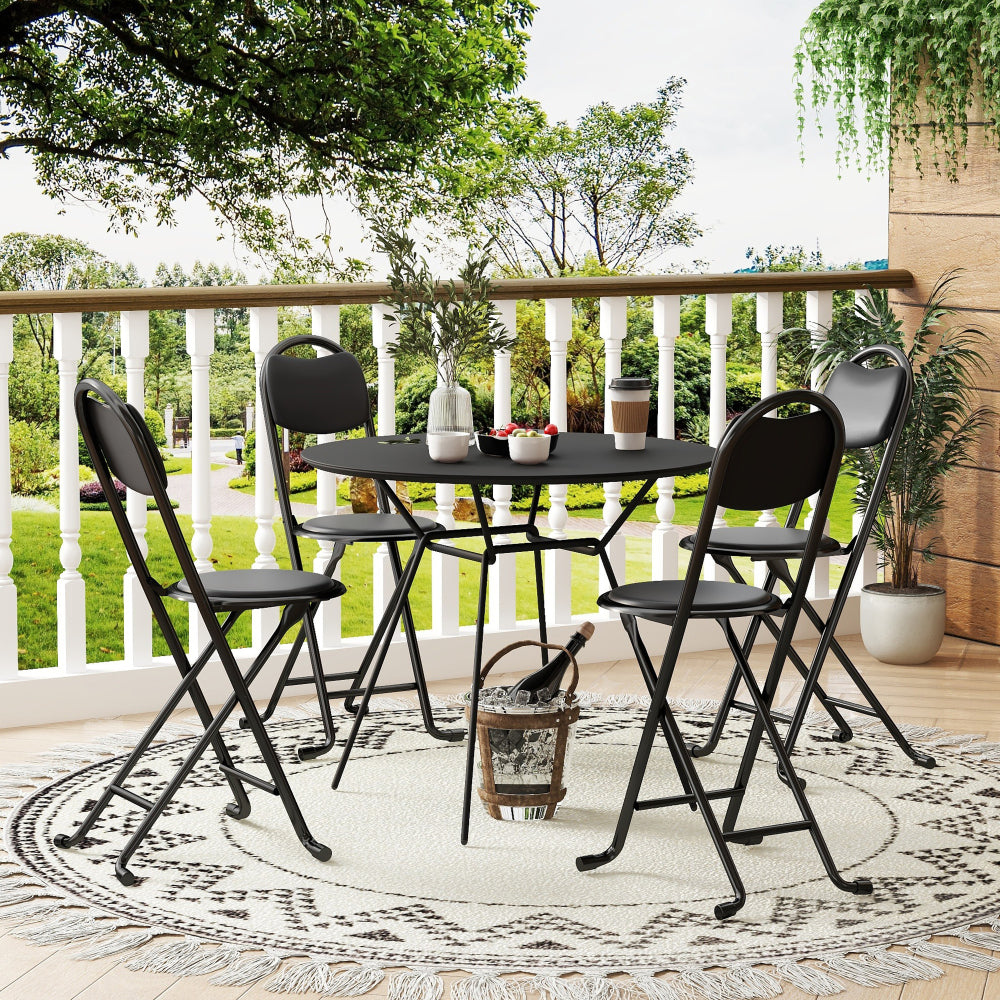 4pcs Folding Stool with Back, Cushioned Padded Folding Stool, Portable Folding Chairs for Outdoor Indoor Kitchen Shop Cafe(Expect Arrival Date 2025/6/30)