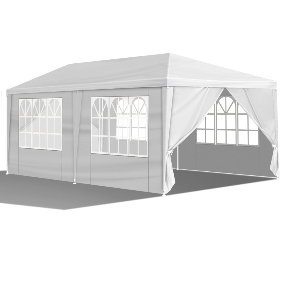 10*20FT Wedding Tent with 6 Removable Sidewalls,Outdoor Use for Party,Wedding,Marketplace