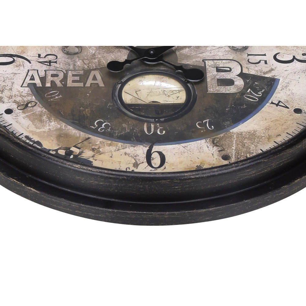 Clocks, 20" Round, Wall Clock, Antique Brown, Transitional