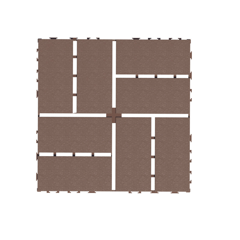 Plastic Interlocking Deck Tiles,44 Pack Patio Deck Tiles,12"x12" Square Waterproof Outdoor All Weather Use, Patio Decking Tiles for Poolside Balcony Backyard, Brown