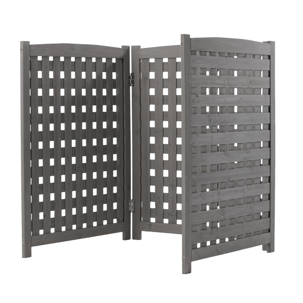 3-Panel Outdoor Air Conditioner Fence Screen, Outside Wood Privacy Fence, 32" W x 38" H