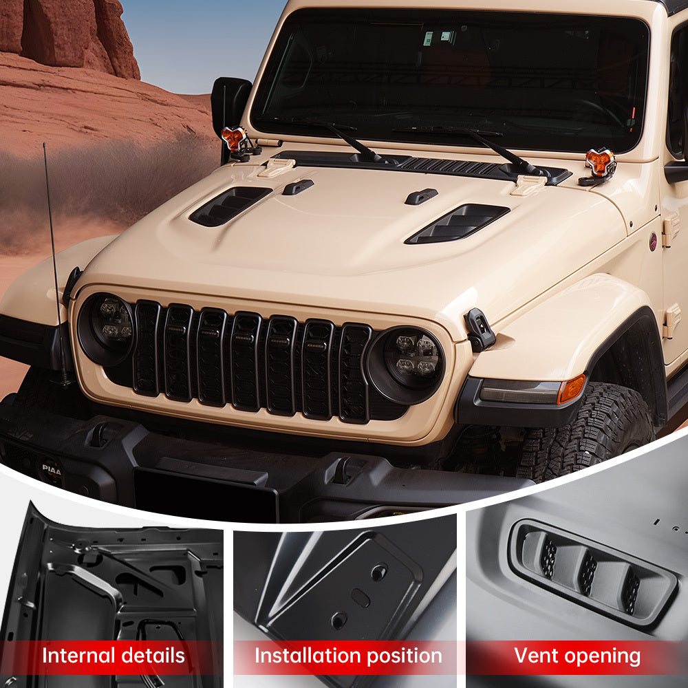 10th Anniversary Engine Hood For Jeep Wrangler JL 2018+ and Jeep Gladiator JT 2018+ ( not fit for JL 392 and JT Mojave )
