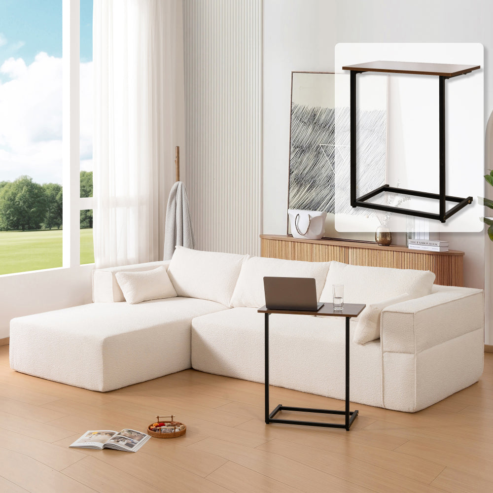109*68" Modular Sectional Living Room Sofa Set, Modern Minimalist Style Couch, Upholstered Compressed Sofa for Living Room, Bedroom, Salon, 2 PC Free Combination, L-Shape, Cream