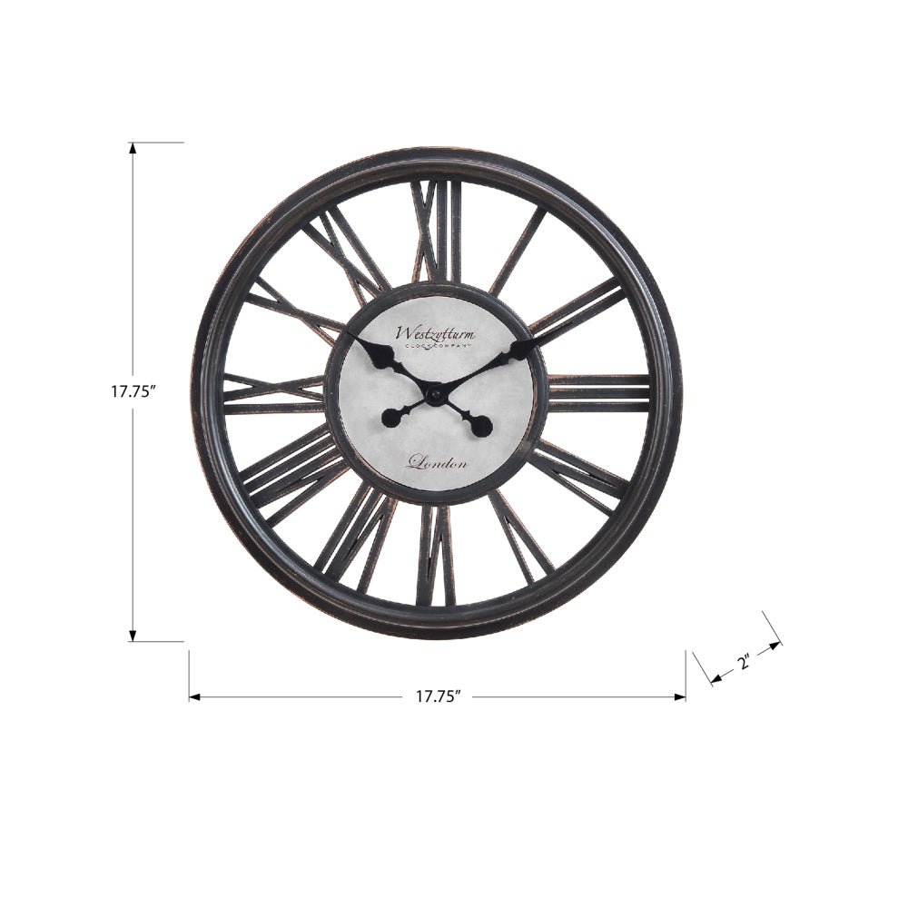 Clocks, 18" Round, Wall Clock, Antique Black, Transitional
