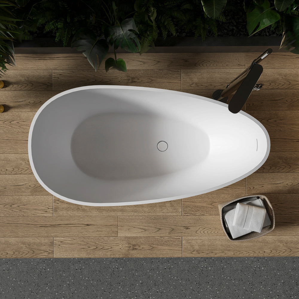59 inch small size artificial stone solid surface freestanding bathroom bathtub