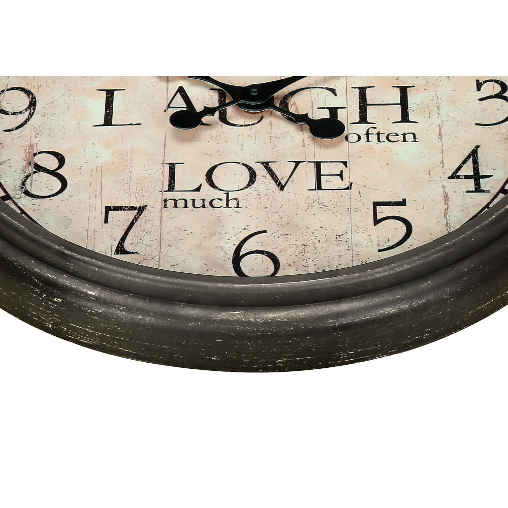 Clocks, 16" Round, Wall Clock, Antique Brown, Transitional