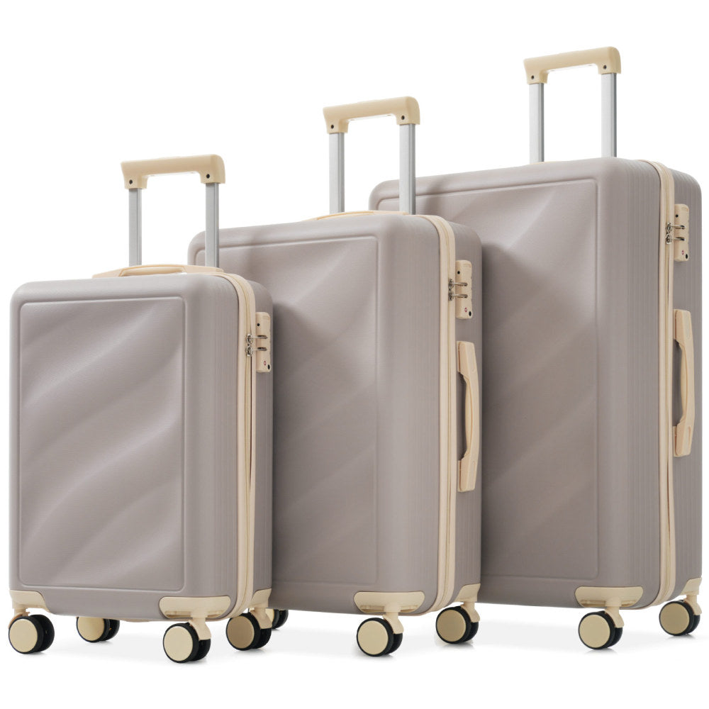 Luggage Set 3 Piece, Lightweight Durable ABS Suitcases with Spinner Wheels and TSA Lock, Carry-on & Checked Travel Luggage (20"/24"/28")