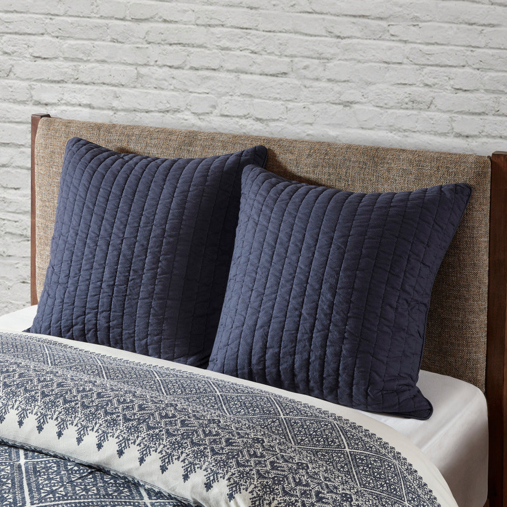 Cotton Quilted Euro Sham Navy Euro Sham
