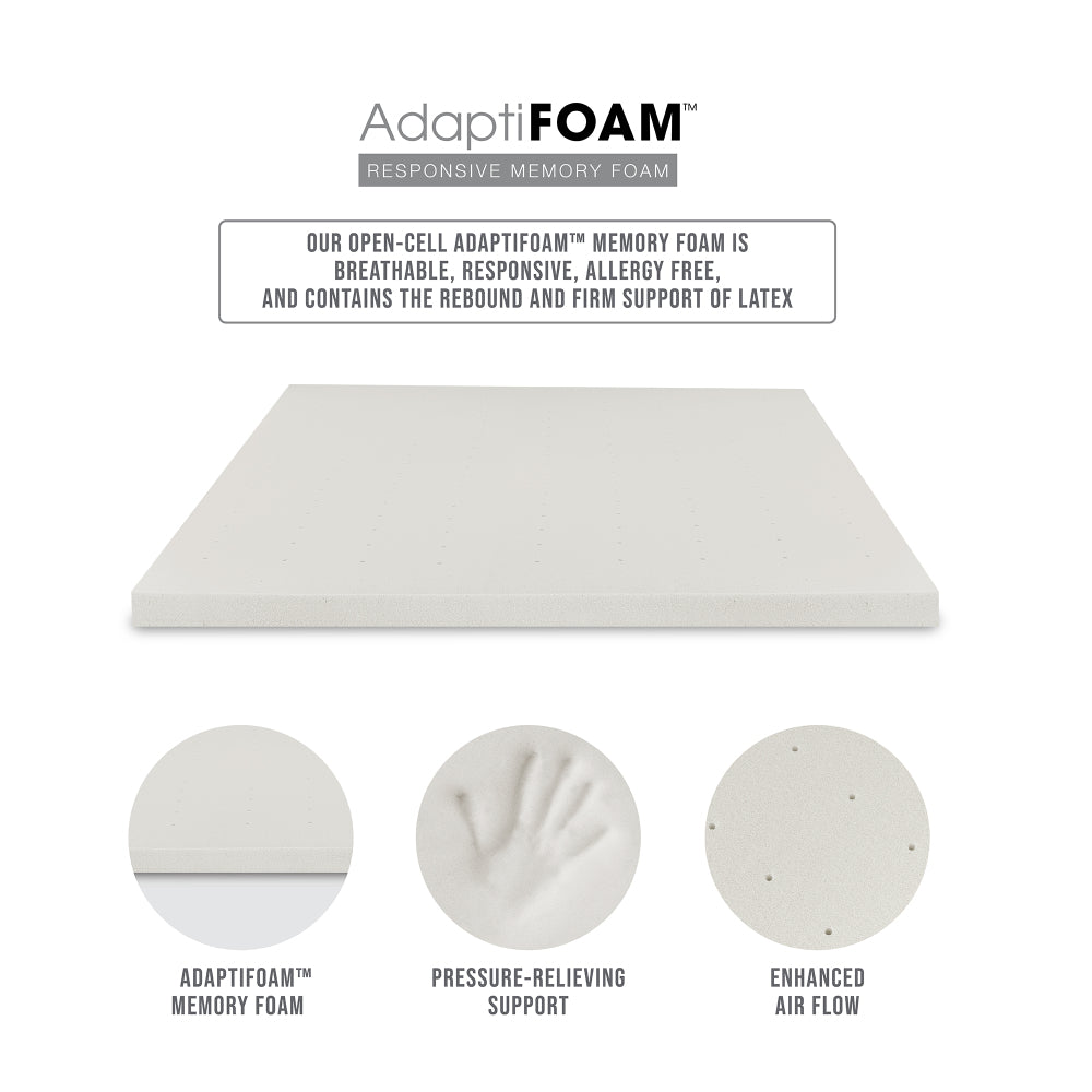 3-Inch AdaptiFoam Responsive Memory Foam Mattress Topper - King