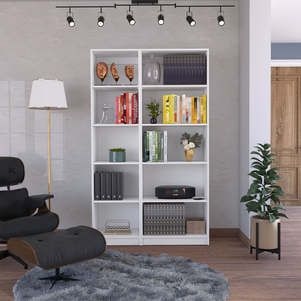 Dupree 3 Piece Home Bookcase set, 67" Wide with 14 Shelves ,  Living Room Set Set  White