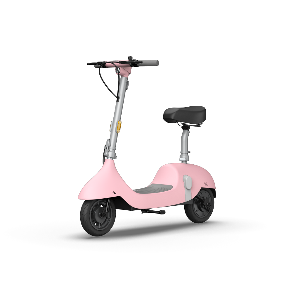Electric Scooter with Foldable Seat w/35 Miles Operating Range & 15.5mph Max Speed - Pink