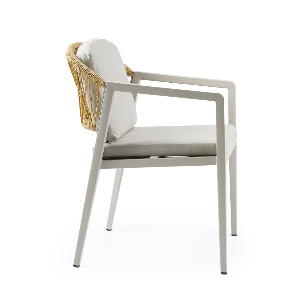 Outdoor Dining Set,Dining Chair Set of 6(Gray)+Acacia Wood Expandable Dining Table