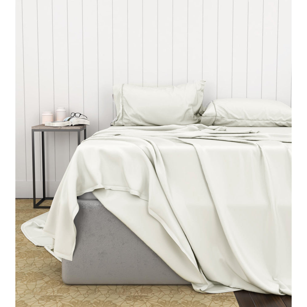Bamboo Cotton Sheets Soft and Smooth with Viscose from Bamboo Ivory Full