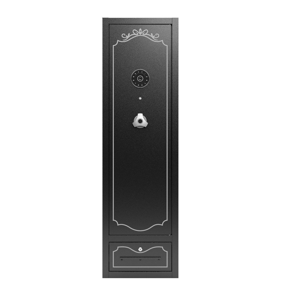 8 - Gun Capacity Rifle Safe. Holds Rifles, Pistols, Shotguns. Digital Lock for Quick Access. Removable Shelf. Special Gun Rack for Scoped Rifles. Plus, a Handy Storage Drawer