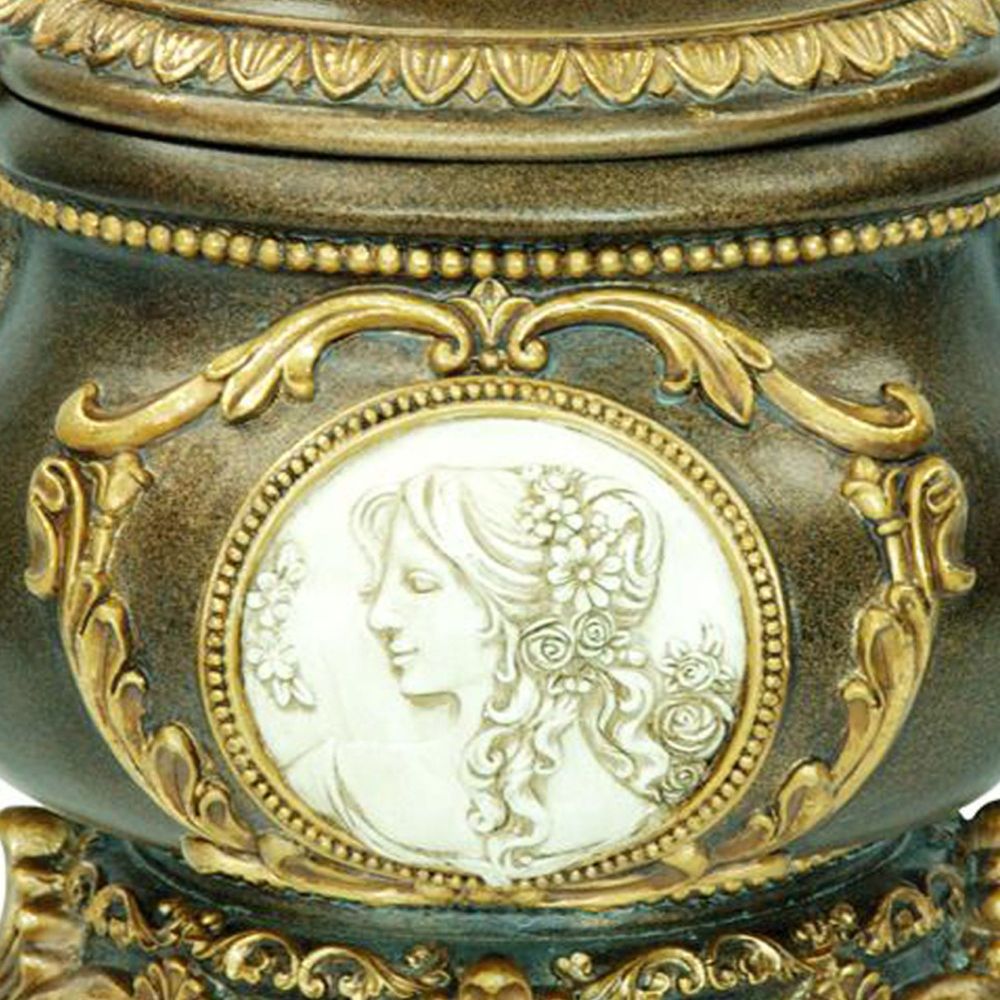 9" Tall Decorative Jewelry Box, Bronze finish