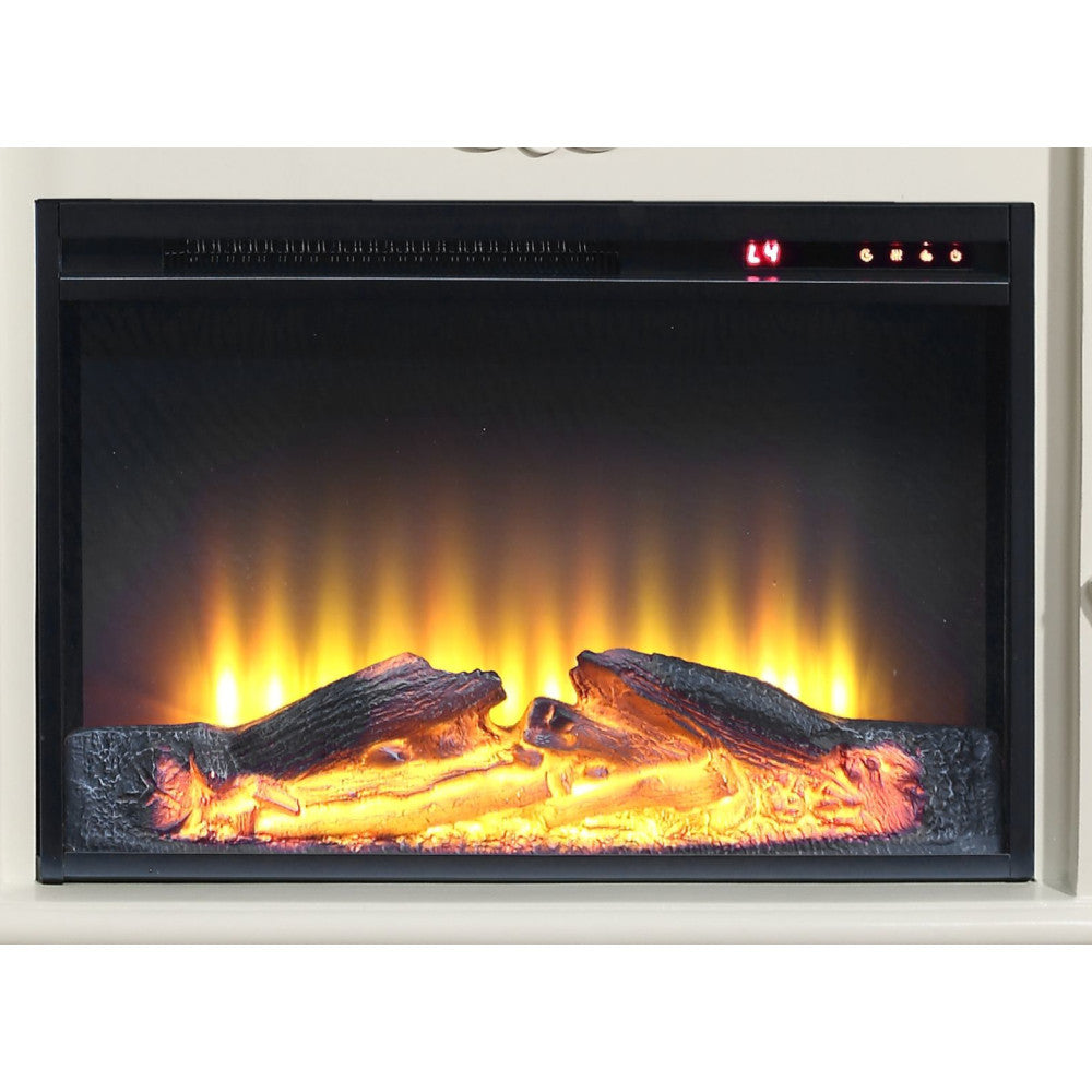 Adara Antique White Finish Fireplace