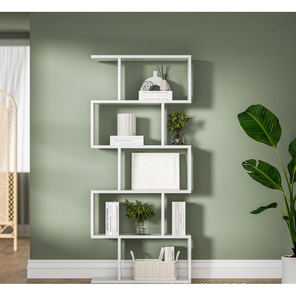 Five layer simple household white bookshelf