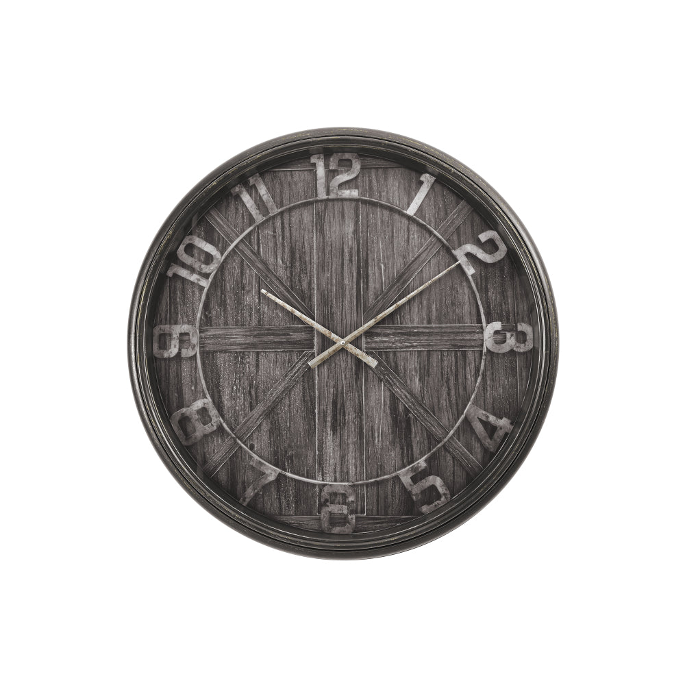 Clocks, 30" Round, Large Oversized, Wall Clock, Brown, Transitional