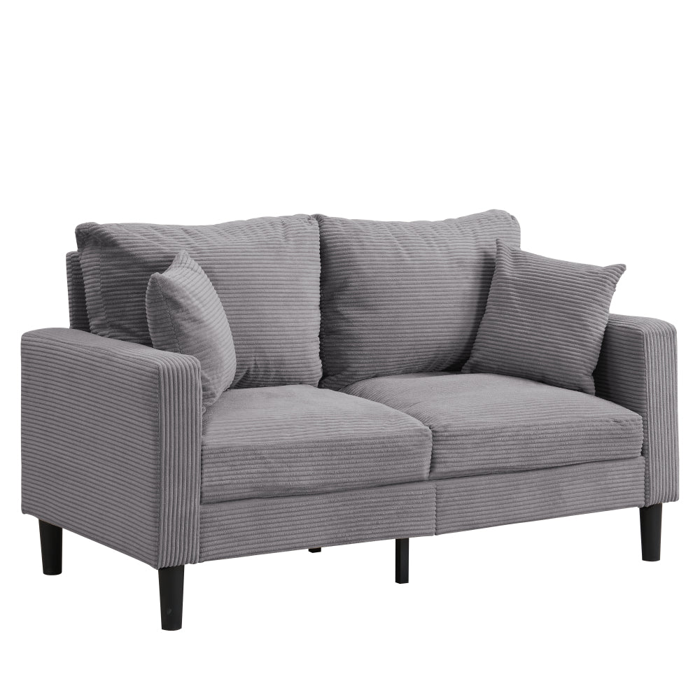 57 " High Resilience Loveseat Sofa, Wooden Frame 2 Seat Sofa, Comfy , Small Space Saving Modern Upholstered Sofa, Living Room Bedroom Apartment Small Space , Light gray
