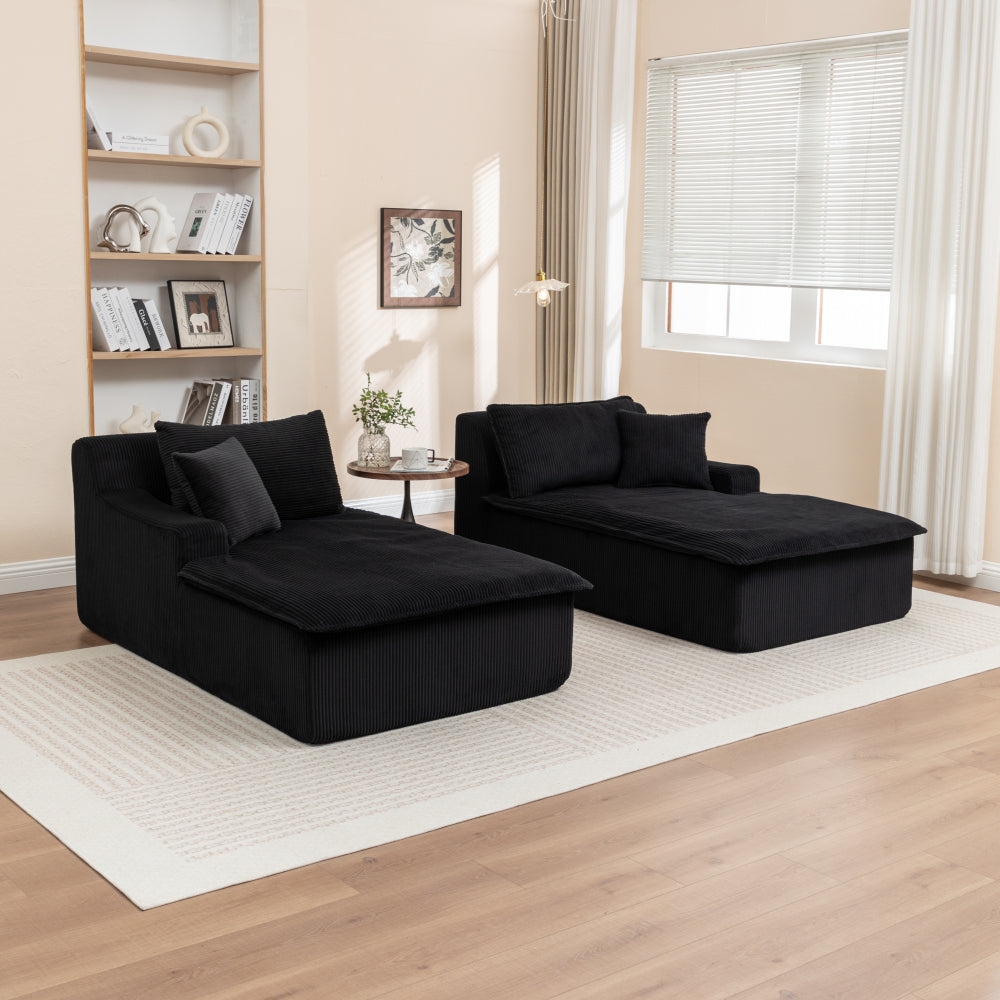 Right Armrest Chaise Lounge Chair Upholstered Sofa Bed No Assembly Required,Oversized Sleeper Chair in Box for Living Room, Movie Room, Bedroom (Single)